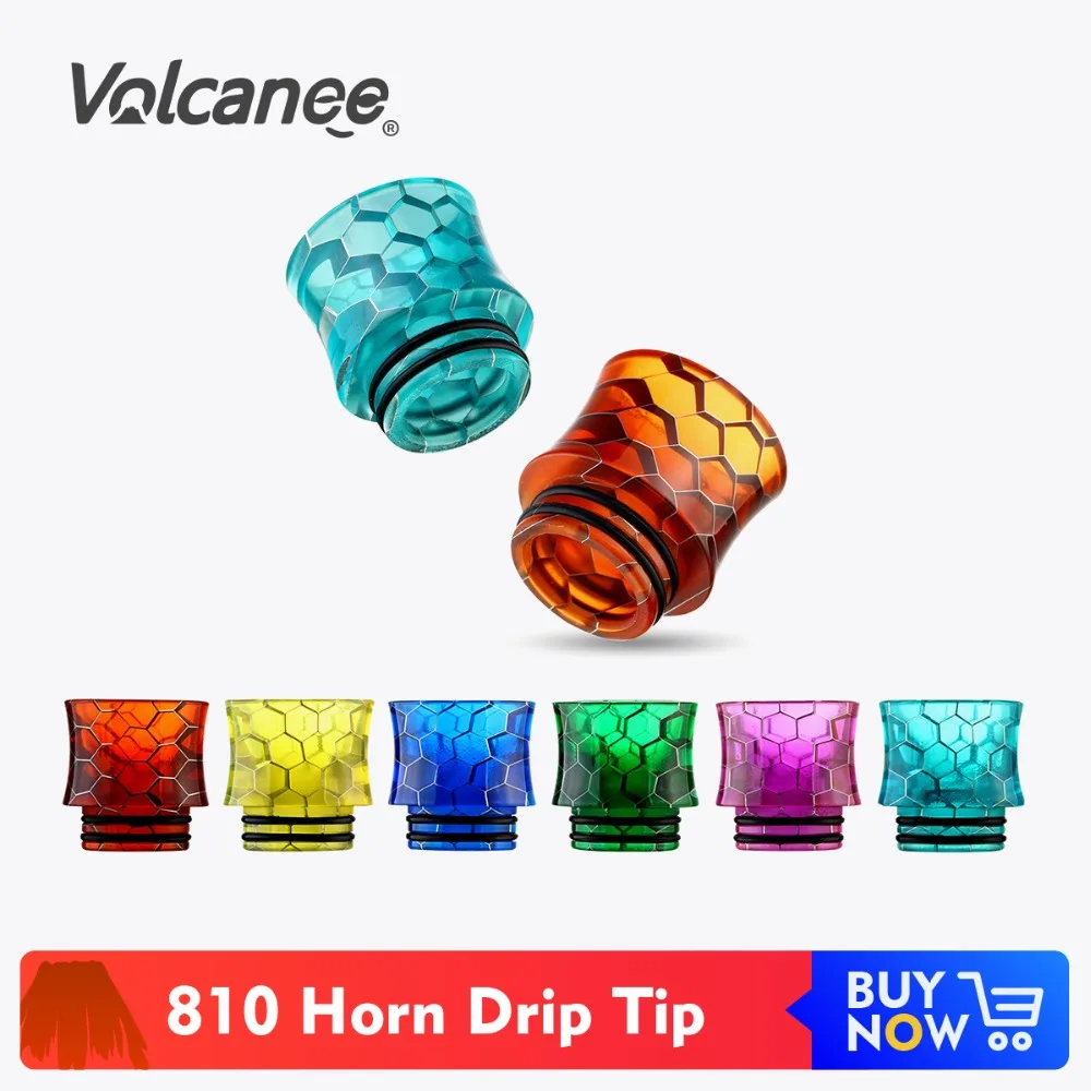 

Volcanee Horn 810 Drip Tips Snake Color Mouthpiece Wide Bore Drip Tip for V12 Prince Manta Dual Coil RTA Atomizer Vape DIY