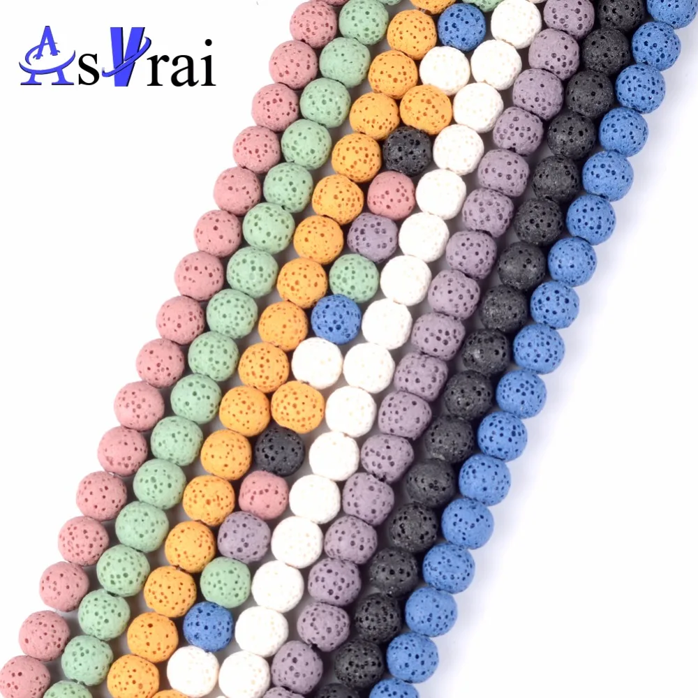 

A+ Natural Lava Volcanic Rock Stone Round Beads for Jewelry Making 6mm-12mm Spacer Ball Beads Diy Bracelet Perfume Essential Oil