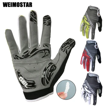

Weimostar long White Cycling Gloves Shockproof Gel padded Bike Glove Men Bicycle Full Finger Gloves Women MTB Racing Gloves red