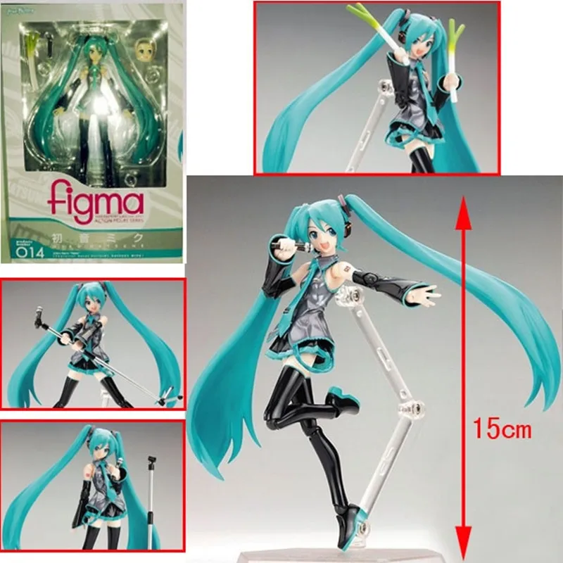 15 см подвижная Аниме Фигурка Хацунэ Мику модель игрушки куклы ПВХ Figma 014 героини