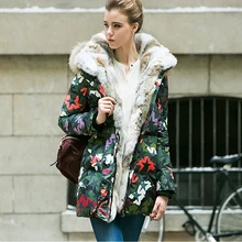 Теплая Роскошная зимняя куртка с капюшоном и воротником из кроличьего меха, женская мода, европейский стиль, высокое качество, пуховик, пальто для женщин WUJ0792