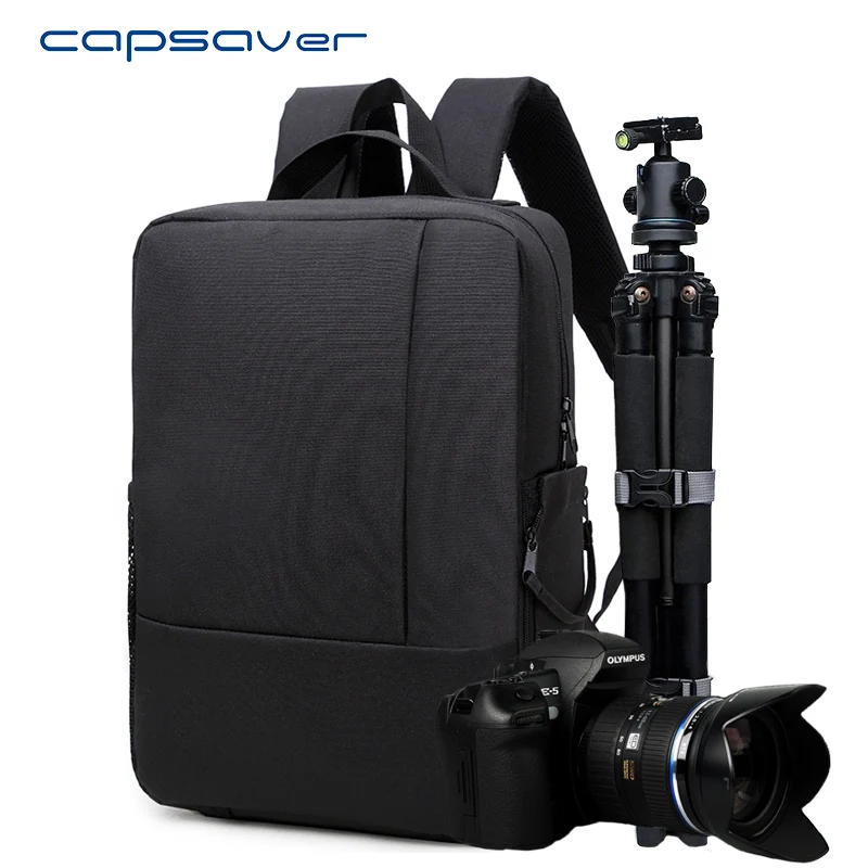 

capsaver Multi-functional Camera Bag Shoulder Backpack Waterproof Outdoor Carry Bag Video Laptop Case Removable Interior Divider