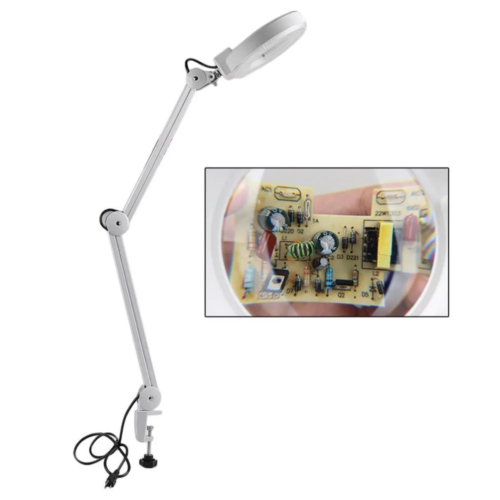 

Tool YS-702 5x Beauty Desk 30LED Light Magnifier Skincare Cosmetic Makeup Nail Manicure Magnifying With Clamp Spa Salon