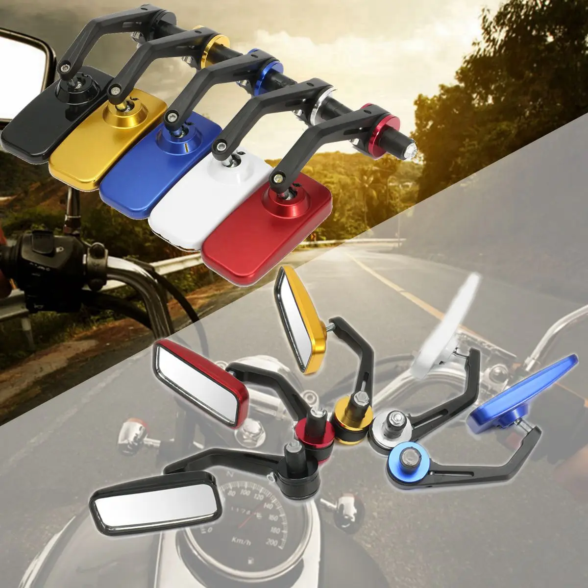 Buy Pair 7/8" 22mm Motorcycle Rear View Mirror Side