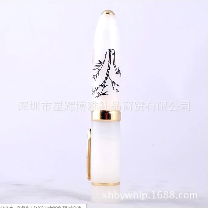 Afghan white jade pen China Foreign Affairs Jinxiang upscale celebration meeting practical gifts wholesale custom |