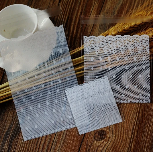 White lace Self Adhesive Seal bakery bread plastic bag ,gift bags