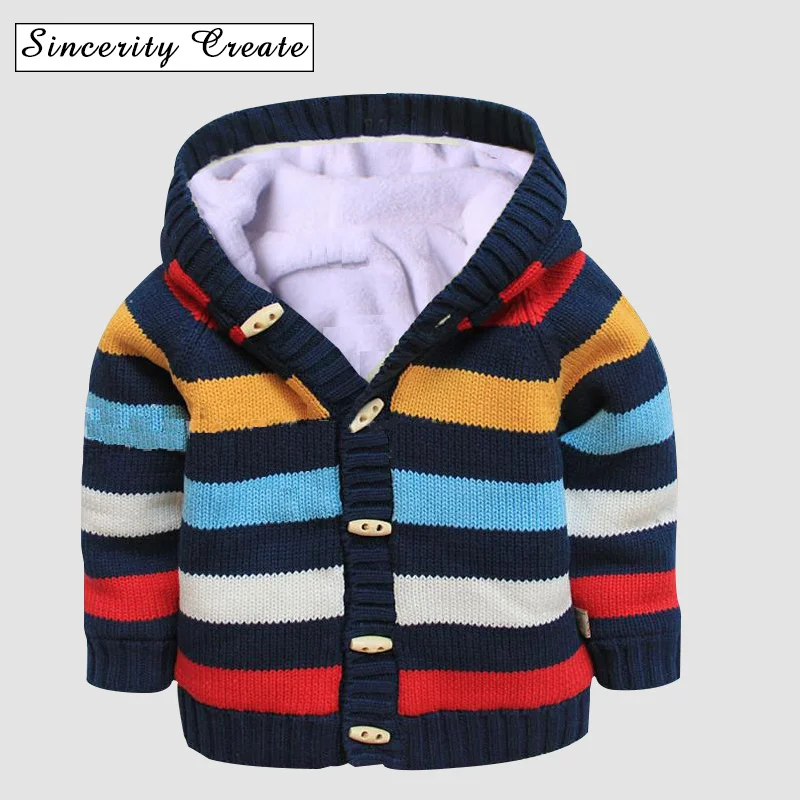 Kids Baby Sweater Coat Thick Fleece Infant Clothes Winter Baby Children Clothing Boys Girls Knitted Sweater ABS-1549