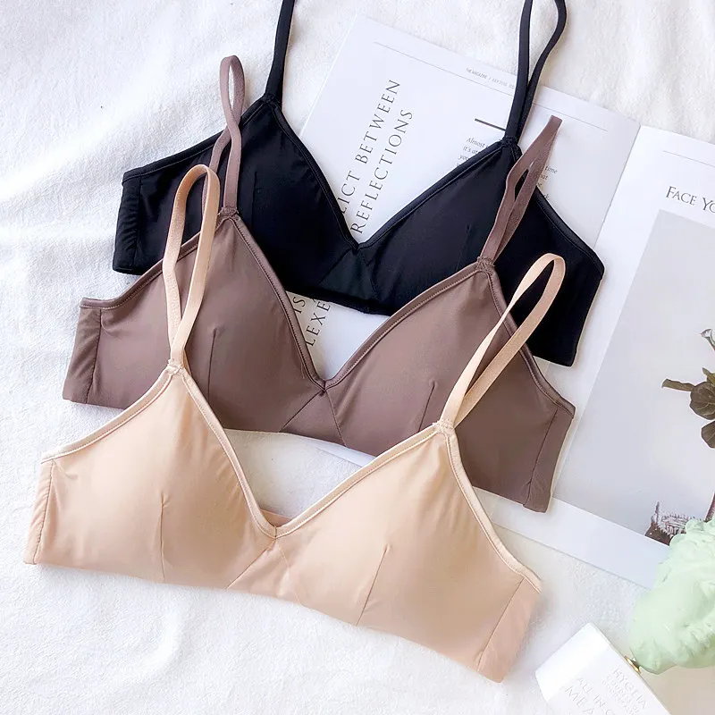 

Wriufred Seamless Push Up Bra Women Underwear Lingerie Triangle Cup Bras Plus Size Bra Sexy Deep V Breathable Bralette Sleepwear