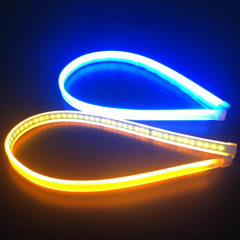 60cm Ice Blue Amber Flowing Running Lights LED Strip Light Waterproof