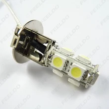 FEELDO 2 шт автомобиль H3 5050 SMD 9 светодиодный белый свет лампы противотуманных фар# FD-1142