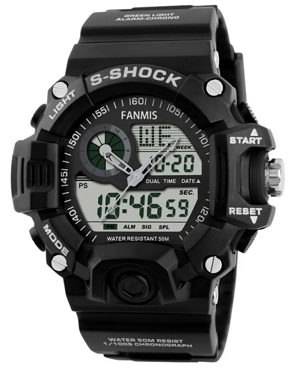 Военная Униформа хронограф часы для мужчин Montre S-Shock цифровые Открытый Спорт Dual Time