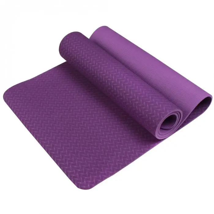 No-slip Yoga Mat 6mm TPE Sport Yoga Mat Fitness Pilates Gymnastics Widening Thickening Pad BB55