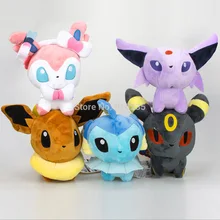 10/лот " 20 см Q Eevee Vaporeon Espeon Umbreon Sylveon плюшевые куклы мягкие игрушки