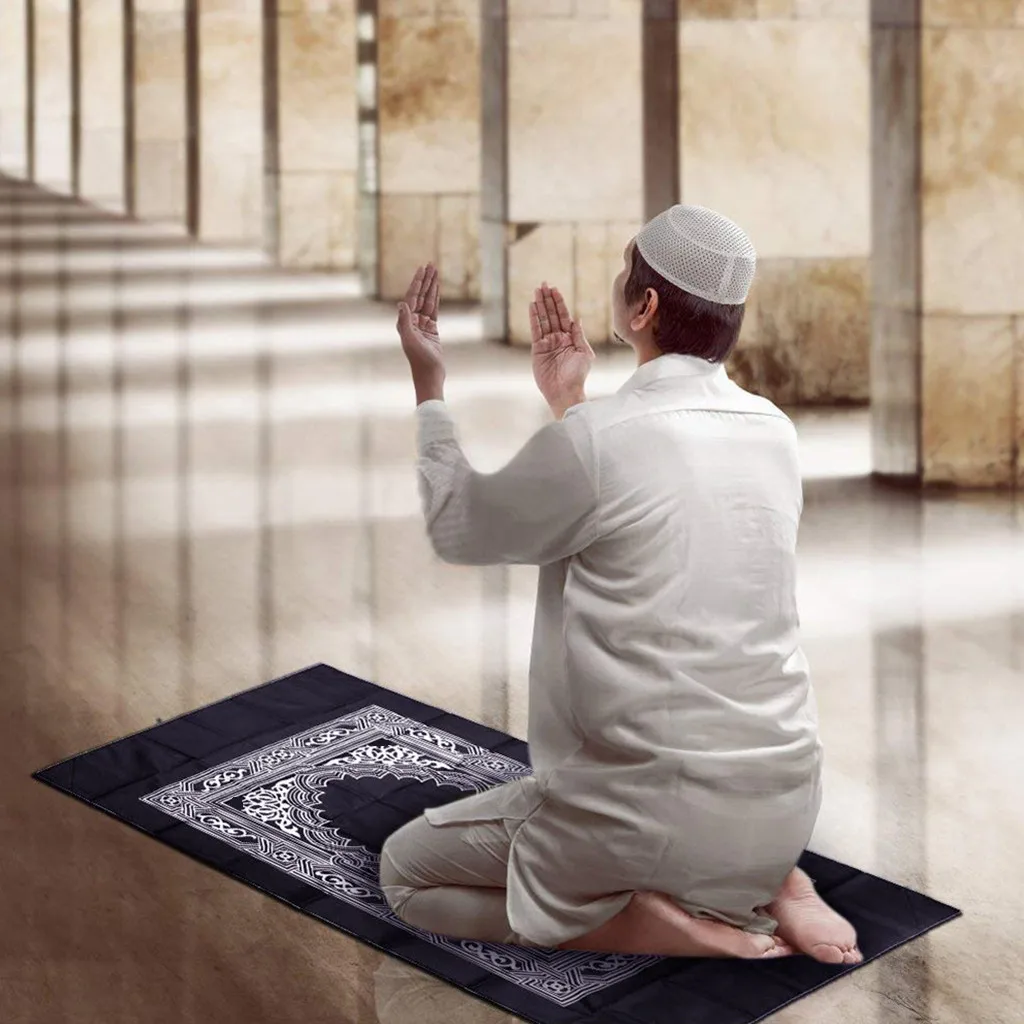 Модный исламский молитвенный коврик для путешествий молитвенный коврик портативный полиэстер 60X100 см Коврики для кухни, ванны домашний декоративный Придверный коврик