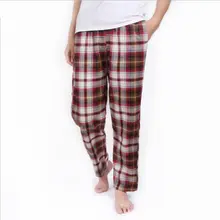 Весна лето женская Повседневная Пижама клетчатая Нижняя Женская длинная Пижамные брюки женские хлопковые брюки плюс размер