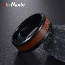 ELSEMODE природа КоА падаук деревянная инкрустация нержавеющая сталь 316 L для мужчин и женщин обручальное кольцо Высокая полировка комфорт подходит размер 6-13