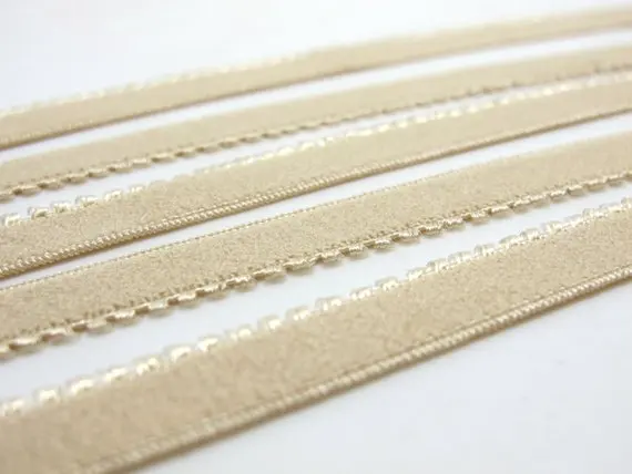 

CLEARANCE|8 Yards 3/8 Inch Beige Decorative Pattern Lingerie Elastic|Headband Elastic|Skinny Elastic|Narrow Stretch Lace