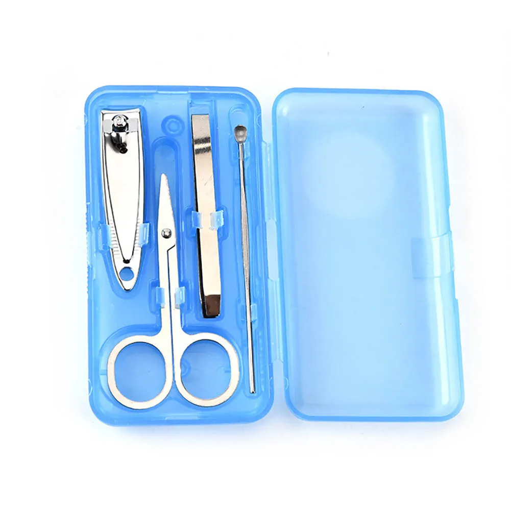 

4Pcs/Set Mini Nail Clipper Set Pedicure Kit Professional Grooming Kit Pedicure Tools With Plastic Travel Case(Type B)