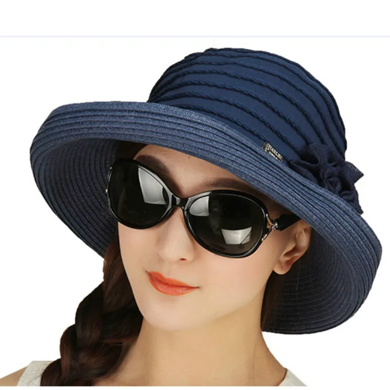 Female Summer Travel Sun Hat Adult Flowers Sunscreen Hat Girls Leisure