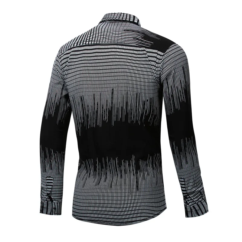 2018 New Fashion Brand Men's Printed Shirt Male Long Sleeve Geometric Patchwork Shirts Casual Dress Shirt Tops Camisa Masculina (1)