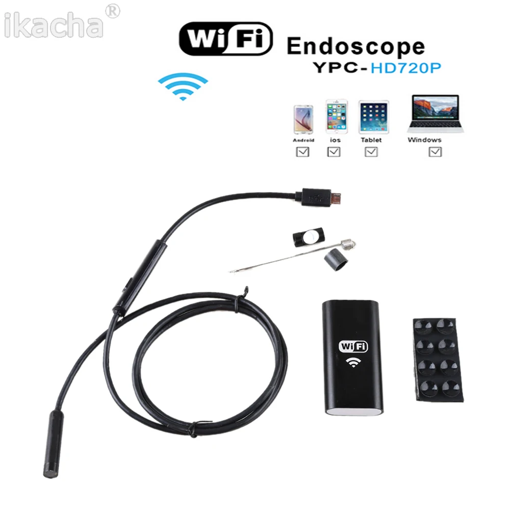 

HD 720P Wireless WIFI Endoscope Video Inspection Camera 2.0 Mega Pixels 1M/3M Cable 8.5mm 6 LED Borescope Android