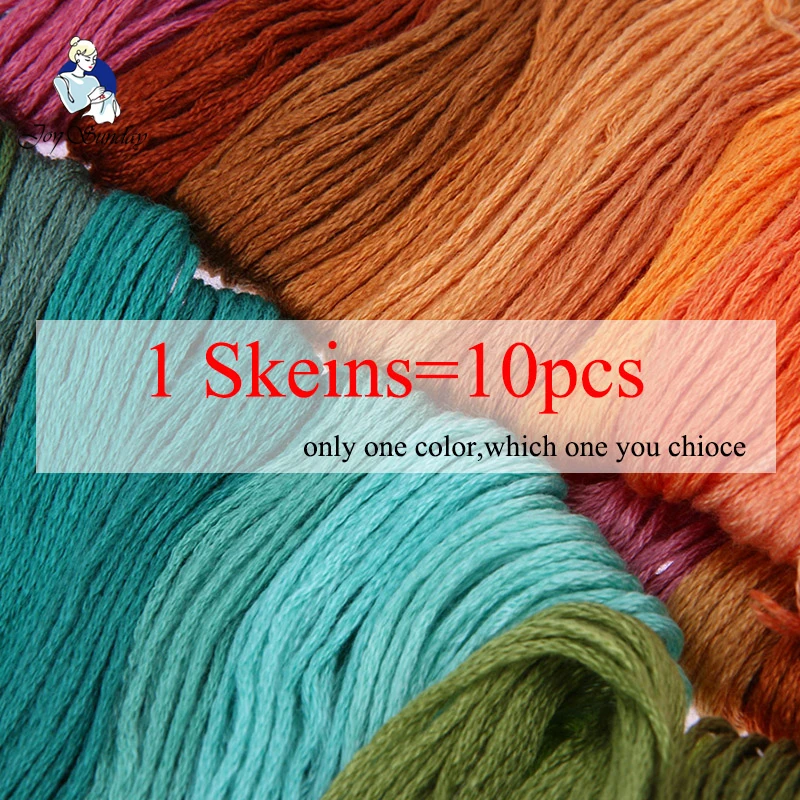 

JOY SUNDAY,DMC524-612 10Pc 1.2m Length Cross Stitch Embroidery Thread Hand Cross Stitch Floss thread Similar Sewing Skeins Craft