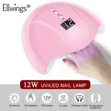 Ellwings 12 Светодиодный Сушилка для ногтей Светодиодный УФ-лампа 12 Вт мини USB Маникюр УФ-лампа Сушилка сушилка все гели лак для ногтей инструменты для искусства