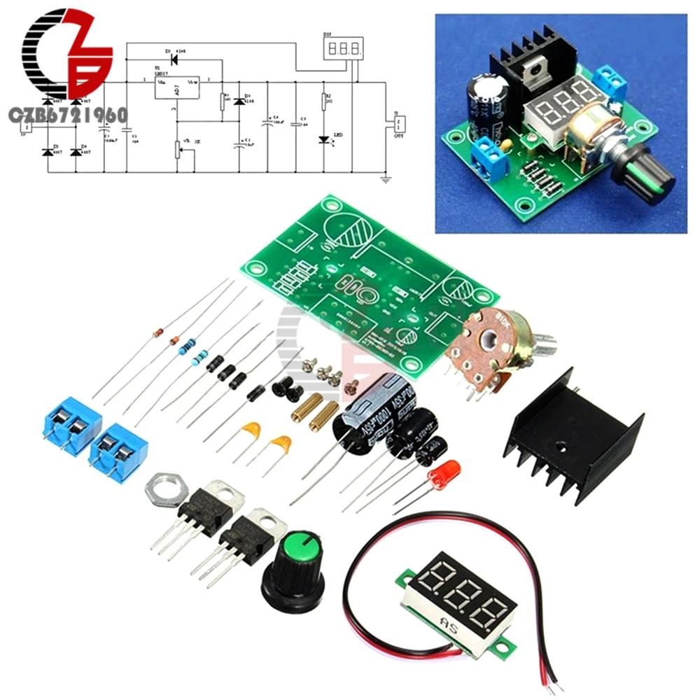 Новый модуль платы регулятора напряжения LM317 с цифровым дисплеем|voltage regulator