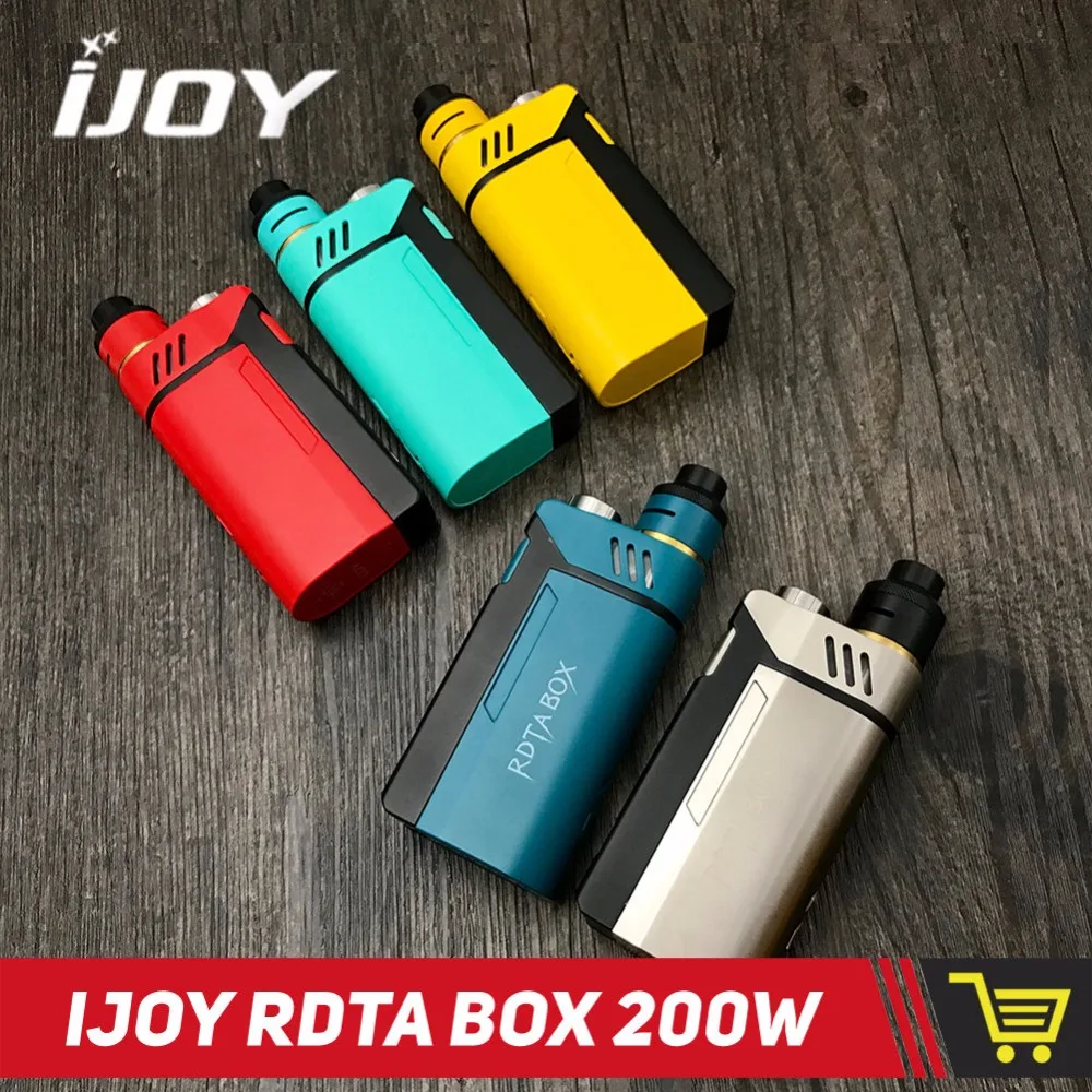 Оригинал IJOY rdta Box 200 Вт комплект 12.8 мл E-сок Ёмкость электронные сигареты ni/ti/ ss с imc