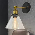 Vintage Glas Eisen Wandleuchten für Home Küche Esszimmer Dekoration E27 Basis abajur Lampe-in Wandleuchten aus Licht & Beleuchtung bei