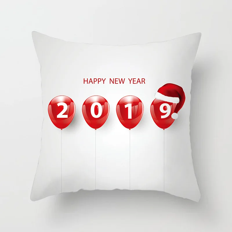 1Pcs 4545 Cm Happy New Year Christmas Santa Claus Xmas Decorations for Home Elk Cotton Decorative Pillows Cover Navidad Natal  (20)