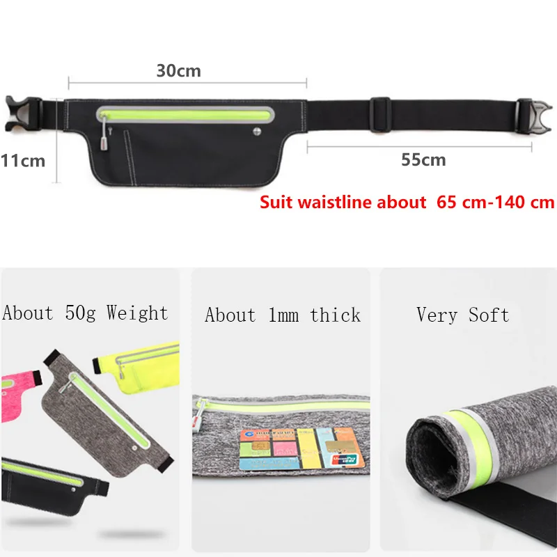 Lycra Nylon Travel Waist Bag For Women And Men Funny Pack Portable Slim Security Useful Travel Bag Hidden Wallet Money