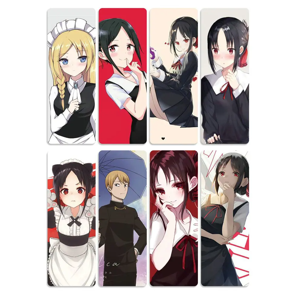 

8pcs Kaguya-sama: Love is War Anime Bookmarks Waterproof Transparent PVC Plastic Bookmark Beautiful Book Marks Gift