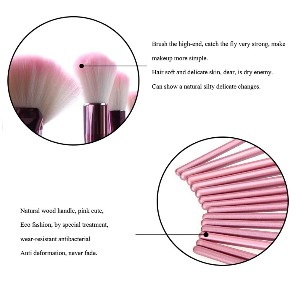 Pincéis de Maquiagem Coleção com Case Kit de Ferramentas Moda Estilo Conjunto Macio Pro Cosméticos Rosa Make-up Escova pó Fundação 22 Pçs 5 22 pçs moda estilo pincéis de maquiagem