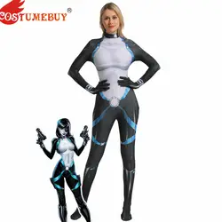 Costumebuy X-men X-Force Neena Thurman Косплей домино костюм-комбинезон для взрослых женщин мужчин и детей Хэллоуин наряды