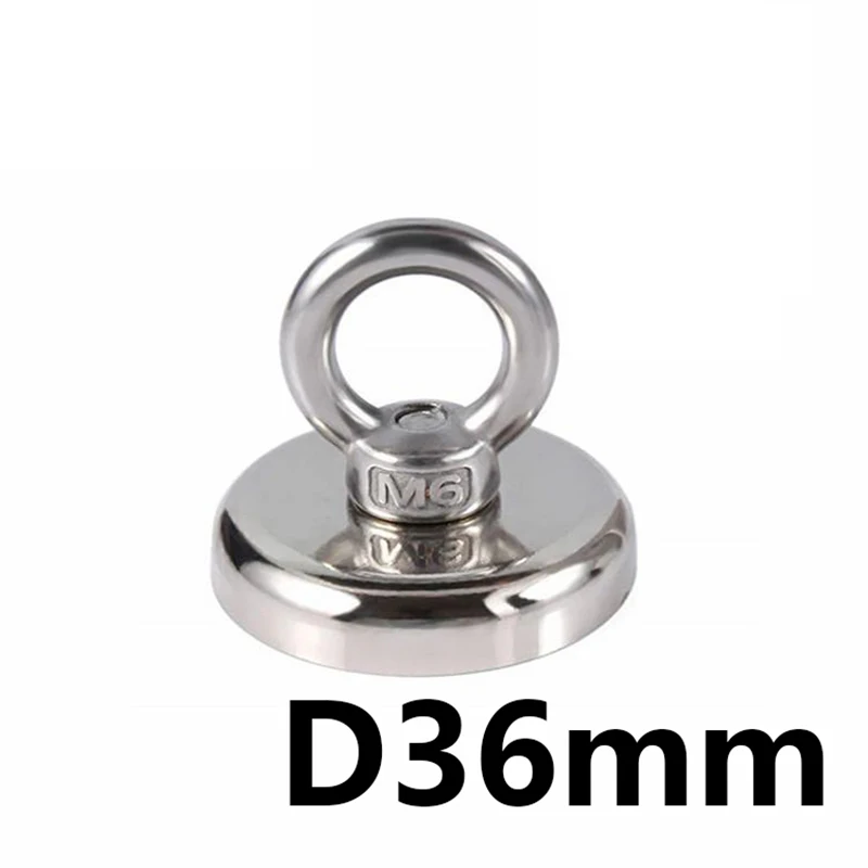 

1pc D36mm N35 Pulling Mounting strong powerful neodymium salvage Magnets Pot with ring fishing gear, sea salvage equipments