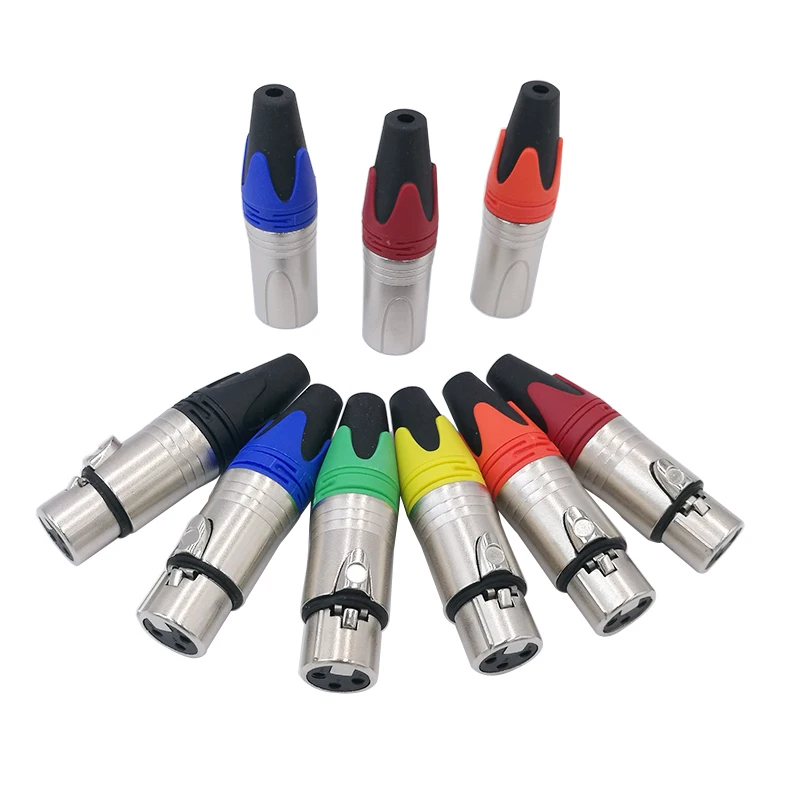 xlr connector audio plug microphone plug 3pin speaker connector male & female colour mic connector xlr connector audio plug microphone plug 3pin speaker connector male & female colour mic connector