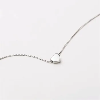 

hot new 925 sterling silver simple cute Heart necklace Korean fashion tide flow small fresh set chain high quality