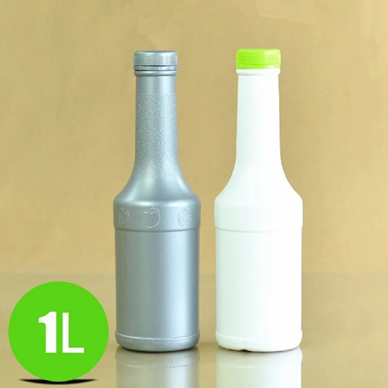 

1000ML empty Round Plastic Bottles food Grade jam Juice beverage Refillable Bottles Portable lotion cream container