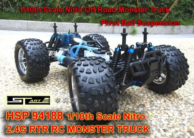 RC Monster HSP 94188 Nitro 4WD 2,4 GHz 1/10 RTR RC автомобиль большая нога