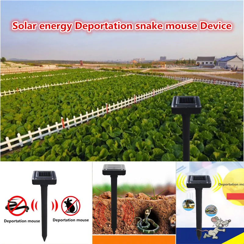 

Solar Ultrasonic Vibration Drive Squirrel Hamster Snake Repellent Pests Lawn Garden Courtyard Outdoor Rain