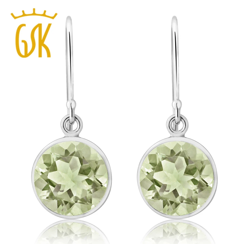 

GemStoneKing 925 Sterling Silver Gemstone Earrings 4.00 cttw Green Amethyst Women's Dangle Earrings
