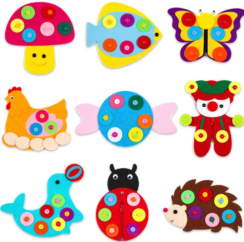 

1PC Hand Zipper Button Teaching Kindergarten manual Diy Weave cloth Early Education Toys Montessori Teaching Aids Math Toys