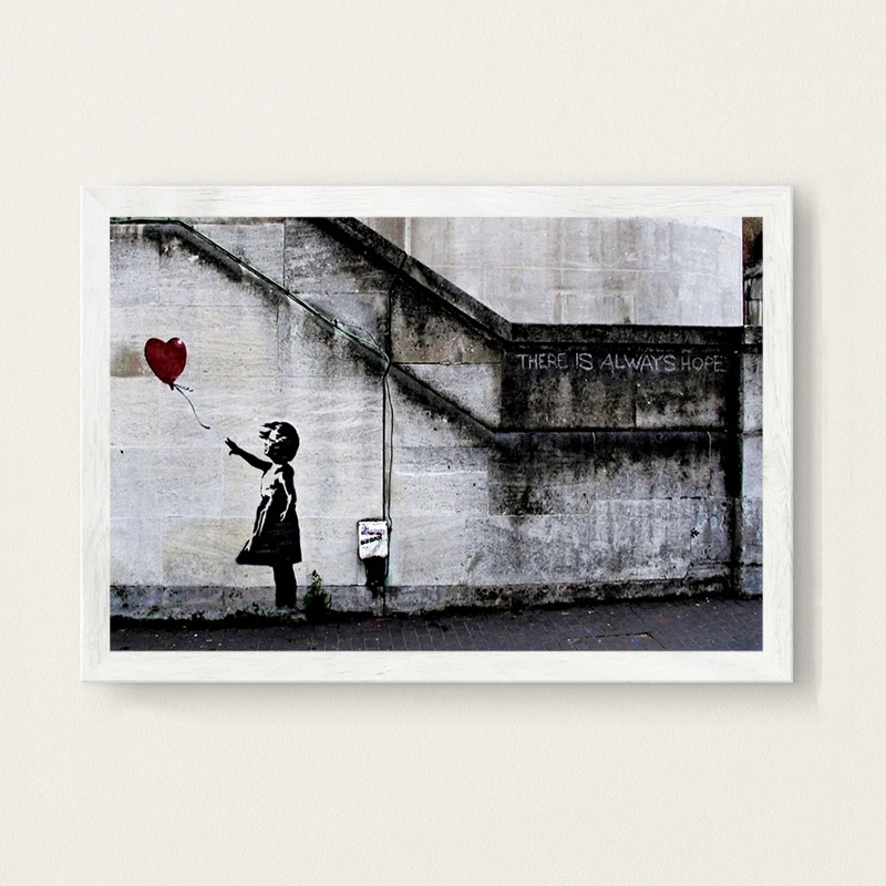 BANKSY STREET There is always hope  Art Silk Poster 12x18 24x36