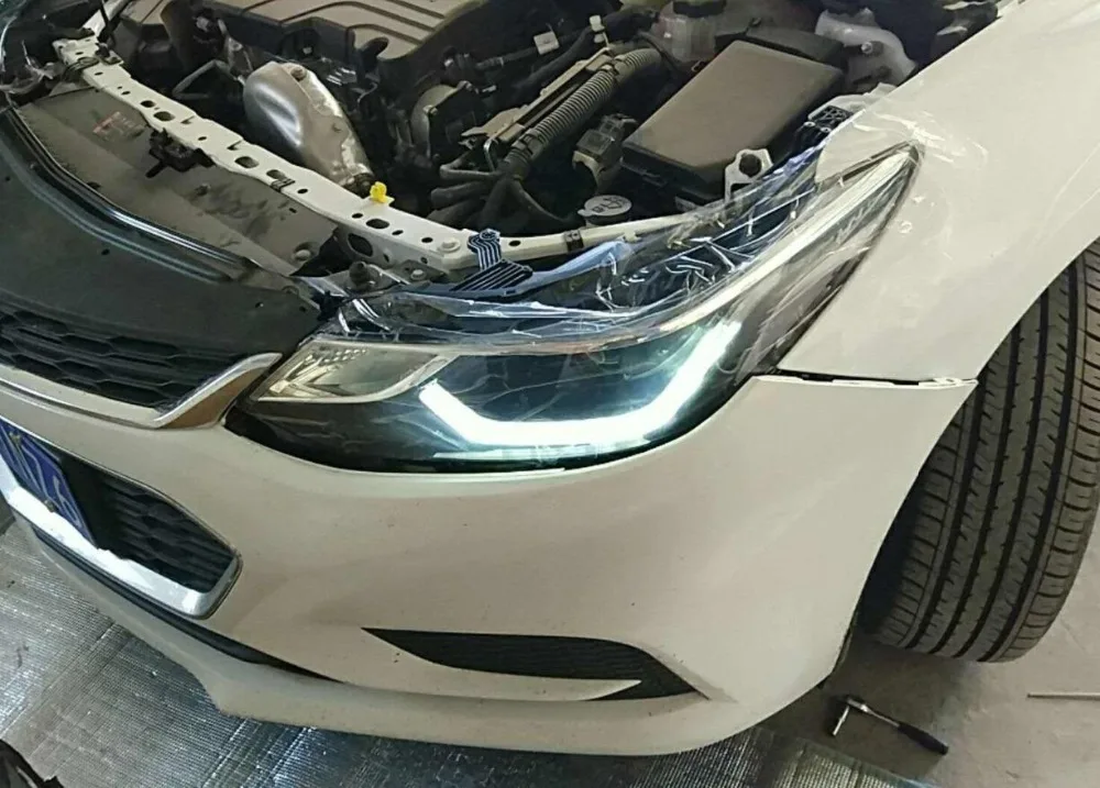 Автомобильный Стайлинг светодиодный налобный фонарь- для Chevrolet Cruze светодиодный налобный фонарь в сборе для Cruze с hid комплектом 2 шт