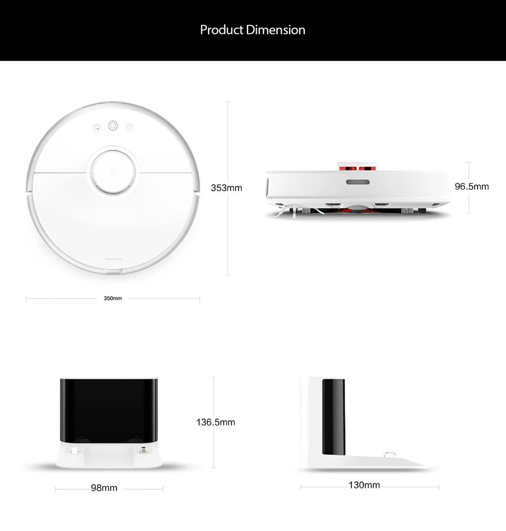 Робот для уборки Roborock S50, 2-й пылесос для уборки, подметания, лазерное руководство, Мощное всасывание LDS, Wi-Fi, быстрое соединение