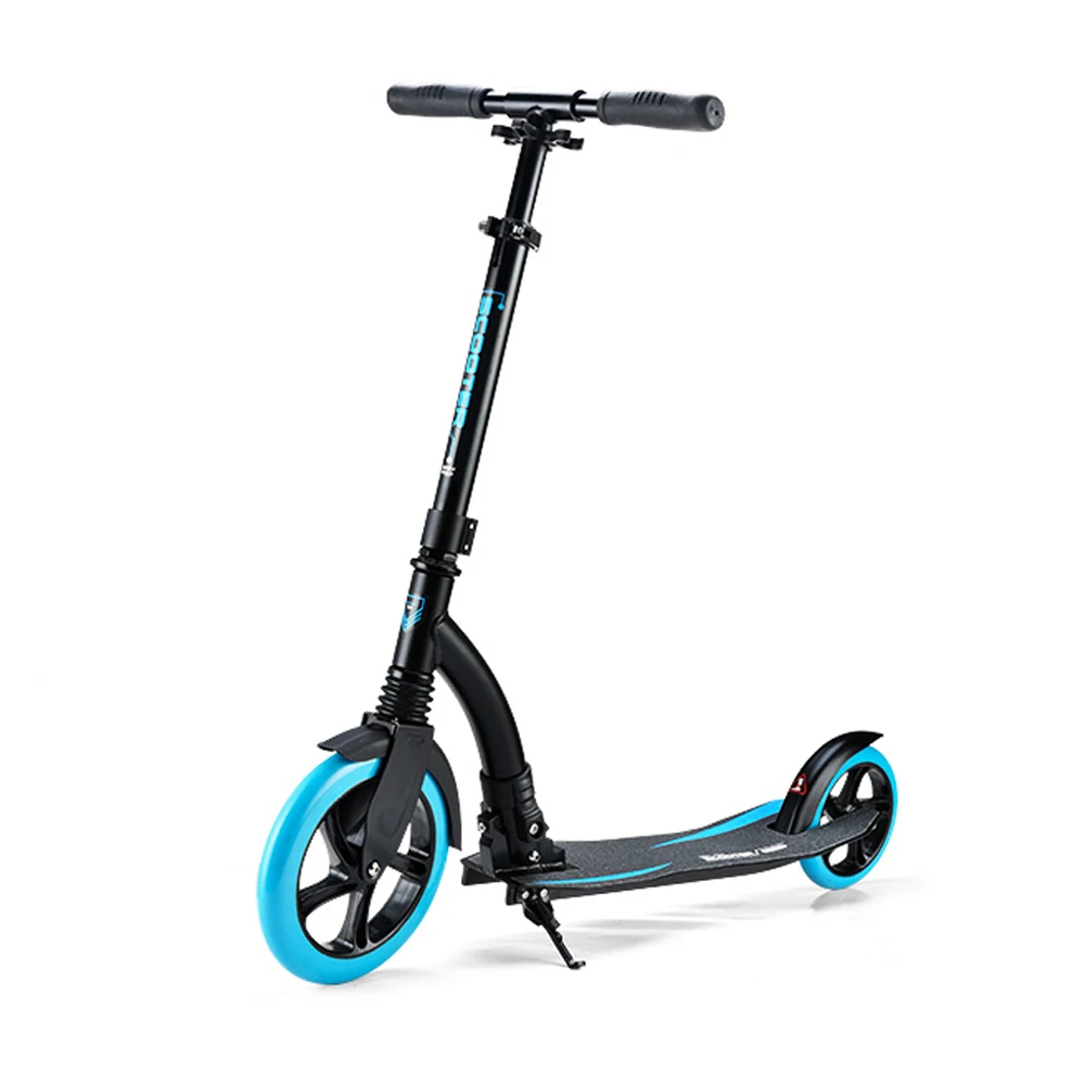 Adult Folding Kick Scooter Shock Absorption Scooter 230mm diameter wheels Aluminum Compact Design