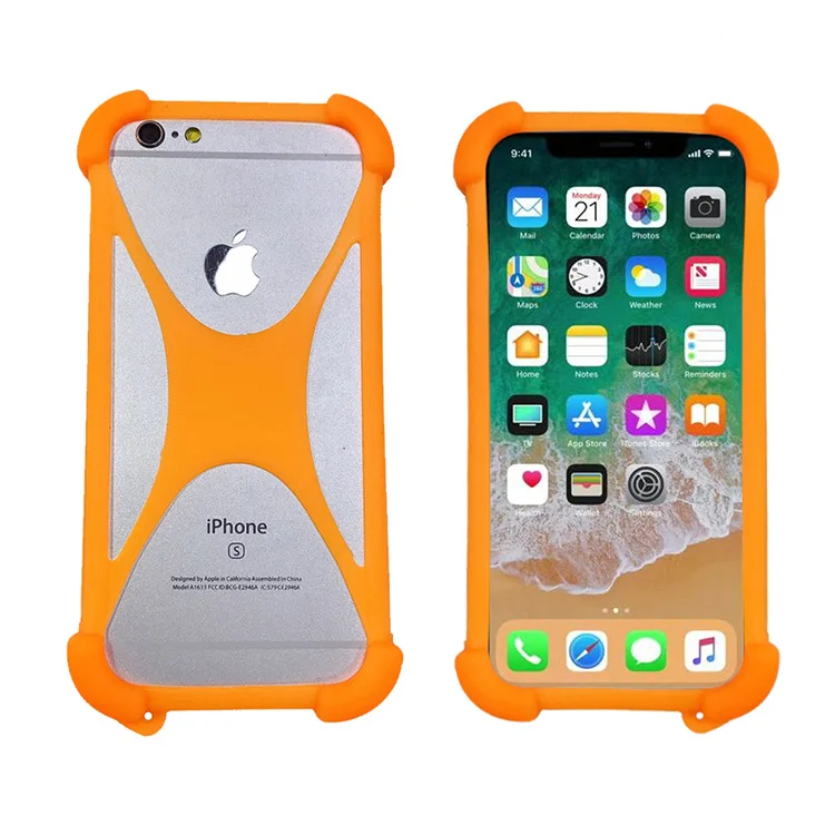 Чехол для Digma Hit Q400 Q401 Q500 3g силиконовая рамка универсальный чехол для мобильного телефона для Digma idx5 мягкий чехол-бампер на руку - Цвет: Оранжевый
