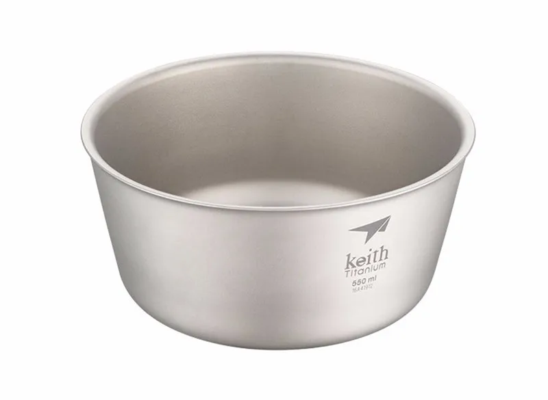 Keith Titanium Bacia Double-wall Função Bacteriostática Turismo Outdoor Camping Caminhadas Picnic Talheres Tigela 114g Kt322 550 ml 6 Cheap Louça para ar livre