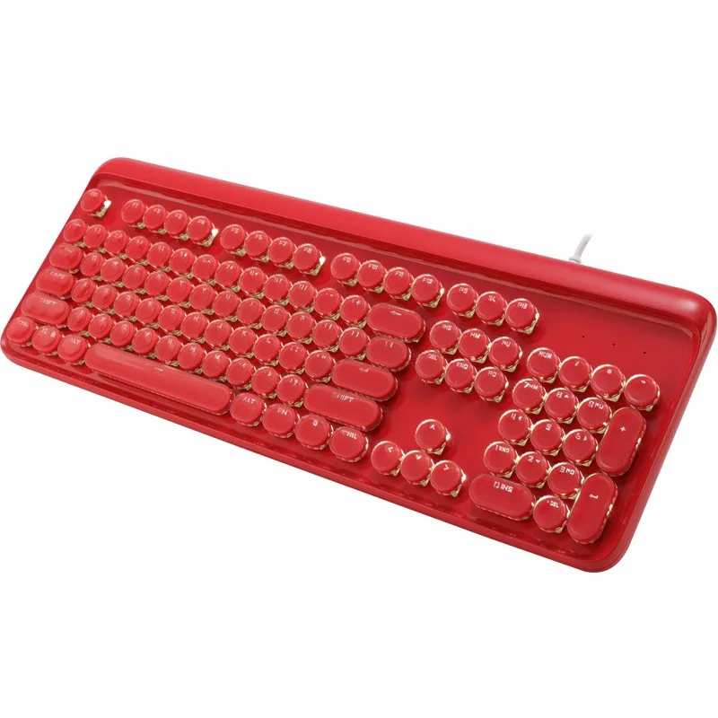 

NoEnName_Null Cap Retro Steam Punk Typewriter Keyboard Keycap 104 87 Standard Keys For Gaming Gamer Keyboard Key Cap